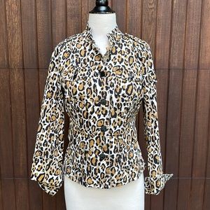 Tory Burch animal print denim jacket, 8